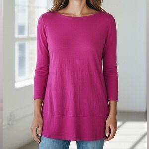 Lauren Ralph Lauren Women's Pink Silk Long Sleeve Sweater Top Size L